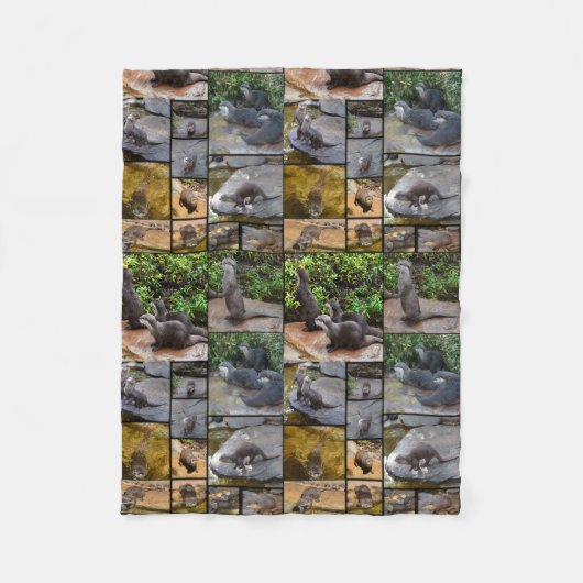 Otter Foto Collage Small Fleece Blanket (Vorderseite)