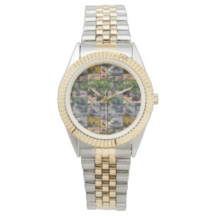 Otter Foto Collage, Unisex Zwei Tonuhr Armbanduhr