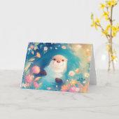 Otter Frolic in einem Teich von Blume Karte (Gelbe Blume)