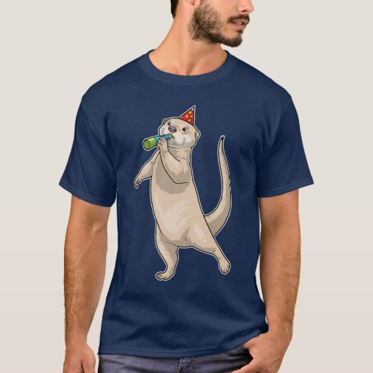 Otter-Geburtstagsfeier-Tute T-Shirt (Vorderseite)