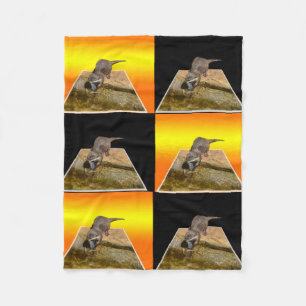 Otter, Gelb und Schwarz, kleine Fleecedecke
