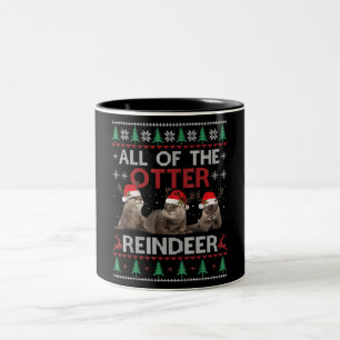 Otter-Geschenk   Die Weihnachtszeit des Reinhirsch Zweifarbige Tasse