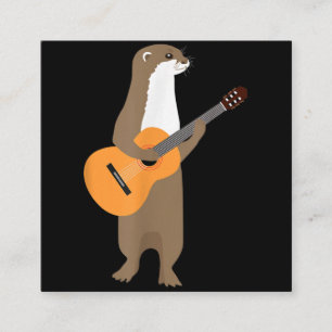 Otter-Geschenk  Guitar Otter Animal Kids Guitarist Quadratische Visitenkarte