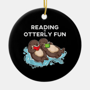 Otter-Geschenk   Sea Otter Book Reading Gift Bookw Keramik Ornament