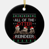 Otter Gift | Die Weihnachtszeit des Reinhirsches Keramik Ornament (Vorne)