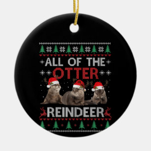 Otter Gift   Die Weihnachtszeit des Reinhirsches Keramik Ornament