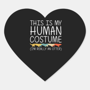 Otter Gift   Otter Halloween Human Costume DIY Herz-Aufkleber