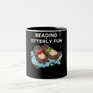 Otter Gift | Sea Otter Book Reading Gift Bookwürme Zweifarbige Tasse