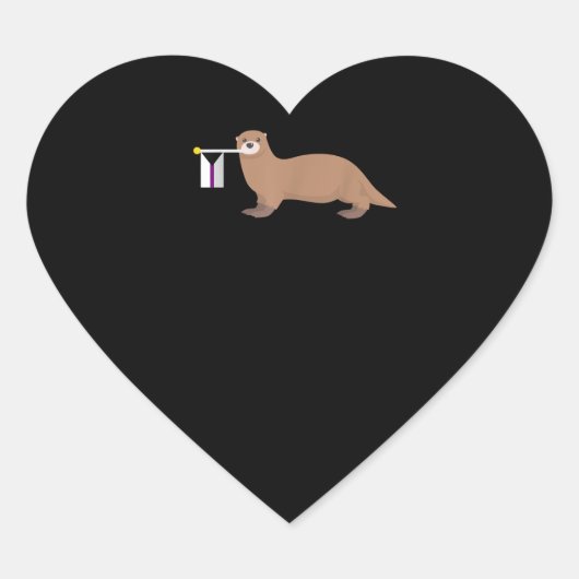 Otter Gift | Sonstiges Demisexual Flag Niedlich LG Herz-Aufkleber (Vorderseite)