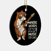 Otter Gitarrist Wo Worte versagend Musik spricht Keramik Ornament (Rechts)