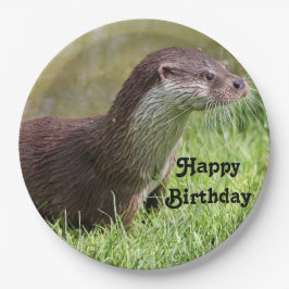 Otter Grass Wildlife Foto Geburtstag Pappteller
