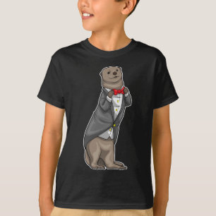 Otter Groom Bow Krawatte Hochzeit T-Shirt