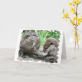 Otter Habitat Grußkarten Karte (Gelbe Blume)
