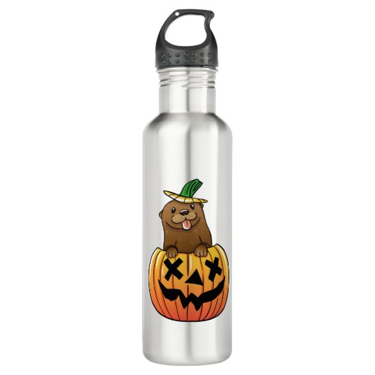 Otter Halloween Edelstahlflasche (Vorderseite)