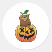 Otter Halloween Runder Aufkleber (Vorderseite)