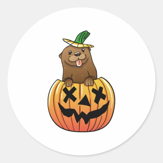 Otter Halloween  Runder Aufkleber (Vorderseite)
