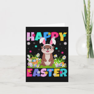 Otter Happy Easter Egg Hunt Bunny Ohr Otter Ostern Karte