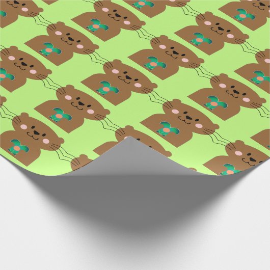 Otter Heart Geschenkpapier (Ecke)
