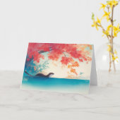 Otter Herbstspaziergang Karte (Gelbe Blume)