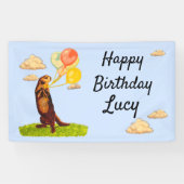 Otter Holding Party Balloons Banner (Horizontal)