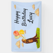 Otter Holding Party Balloons Banner (Vertikal)
