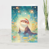 Otter Holiday Glow Karte (Vorderseite)