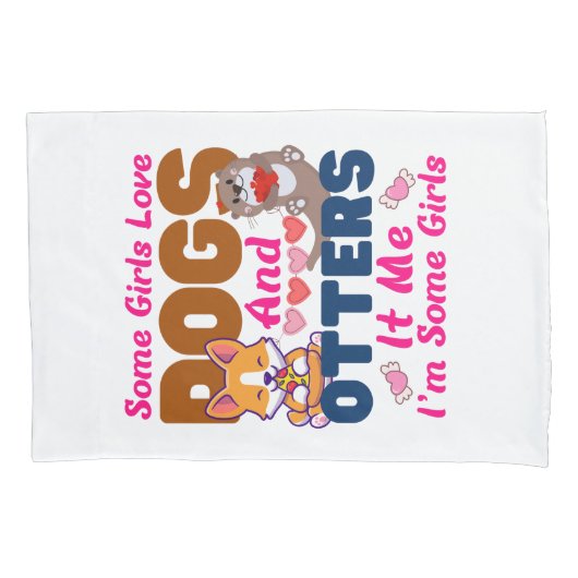 Otter Hund einige Mädchen Liebe Hunde und Kissenbezug (Vorderseite-Links)