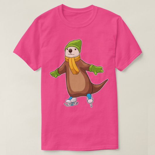 Otter Ice Skaten Ice Skate T-Shirt (Design vorne)