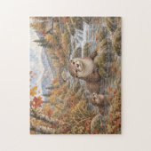Otter im Herbststrom Puzzle (Vertikal)