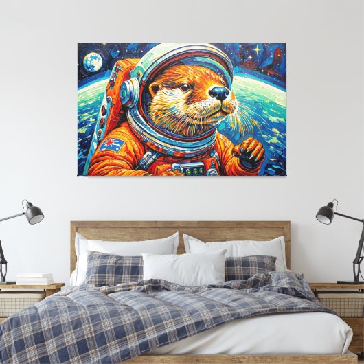 OTTER IM WELTALL-3 LEINWANDDRUCK (Insitu (Schlafzimmer))