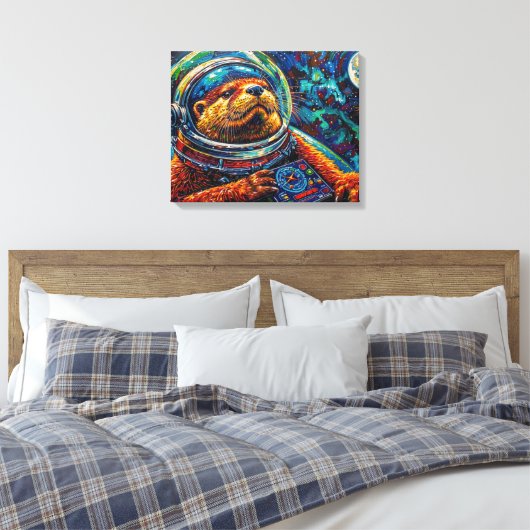 OTTER IM WELTALL-5 LEINWANDDRUCK (Insitu (Schlafzimmer))