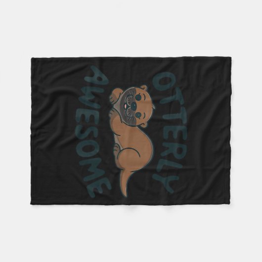 Otter In A Cket Funny Otter Pajamas Sea Otter Cost Fleecedecke (Vorderseite (Horizontal))