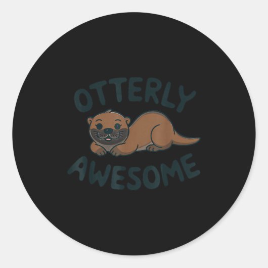 Otter In A Cket Funny Otter Pajamas Sea Otter Cost Runder Aufkleber (Vorderseite)