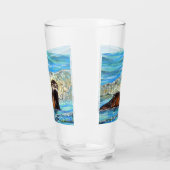 Otter in den Waves 2 Gemälde Glas (Links)