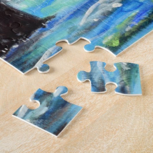 Otter in den Waves 2 Gemälde Puzzle (Seite)