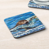 Otter in der Meeresmalerei Getränkeuntersetzer (Linke Seite)