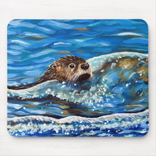 Otter in der Meeresmalerei Mousepad (Vorne)