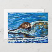 Otter in der Meeresmalerei Postkarte (Vorne/Hinten)