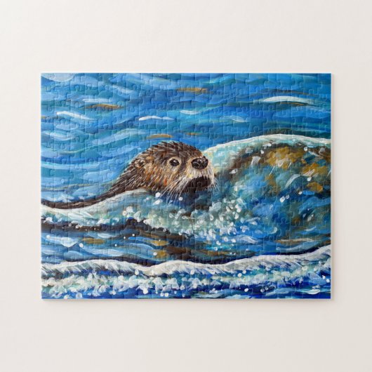 Otter in der Meeresmalerei Puzzle (Horizontal)