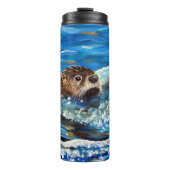 Otter in der Meeresmalerei Thermosbecher (Vorderseite)