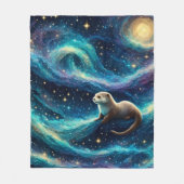 Otter in der Sternennacht Fleecedecke (Vorderseite)