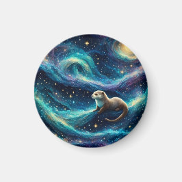Otter in der Sternennacht Magnet