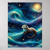 Otter in der Sternennacht Poster (Vorne)