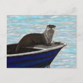 Otter in einem Bootsanstrich Postkarte (Vorderseite)