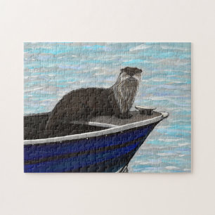 Otter in einem Bootsanstrich Puzzle