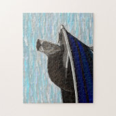 Otter in einem Bootsanstrich Puzzle (Vertikal)