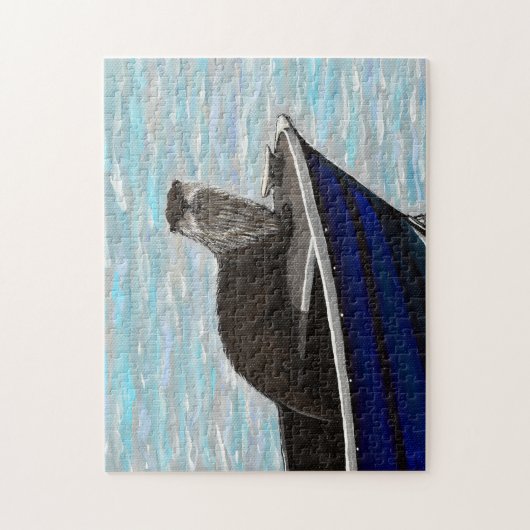 Otter in einem Bootsanstrich Puzzle (Vertikal)