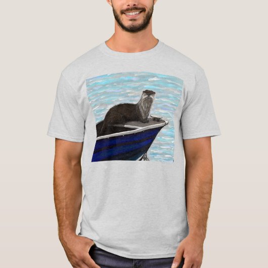 Otter in einem Bootsanstrich T-Shirt (Vorderseite)