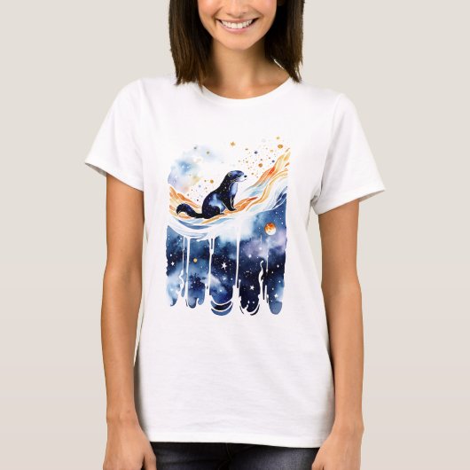 Otter in einem Nebula T-Shirt (Vorderseite)