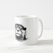 Otter In Water Illustration Kaffeetasse (VorderseiteRechts)